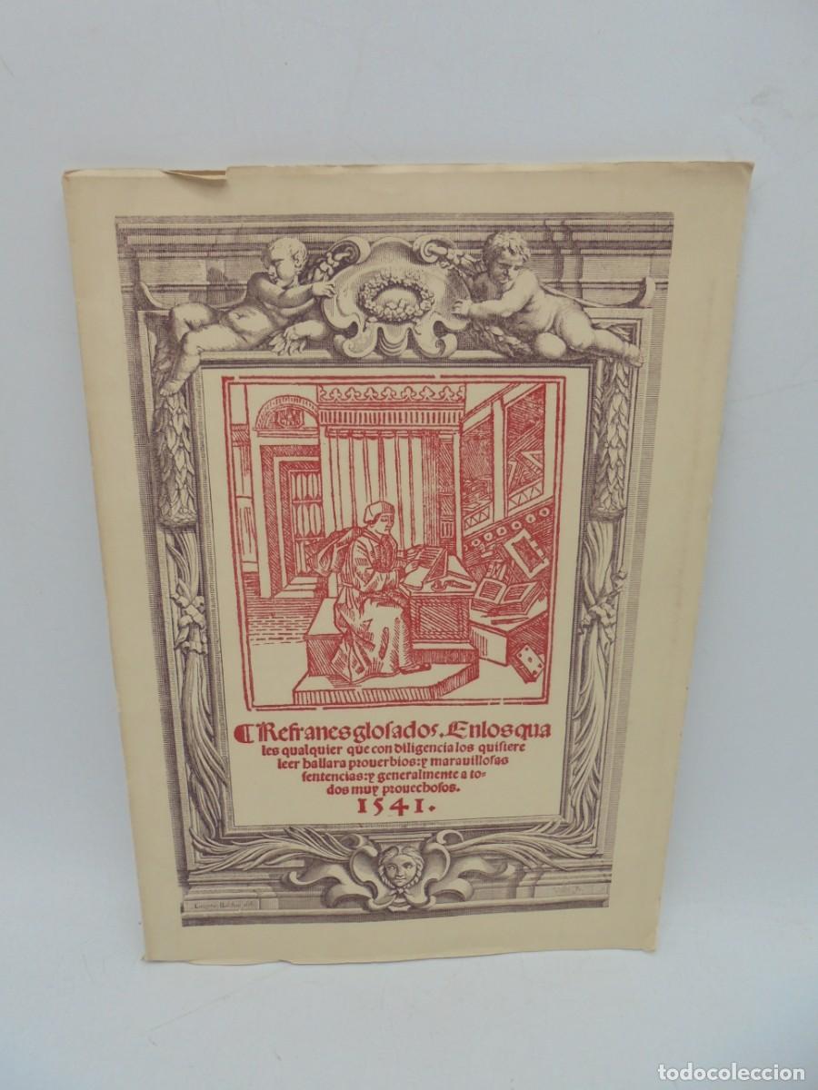 Libros de segunda mano: REFRANES GLOLADOS. 1541. 1955. FACSIMIL. - Foto 1