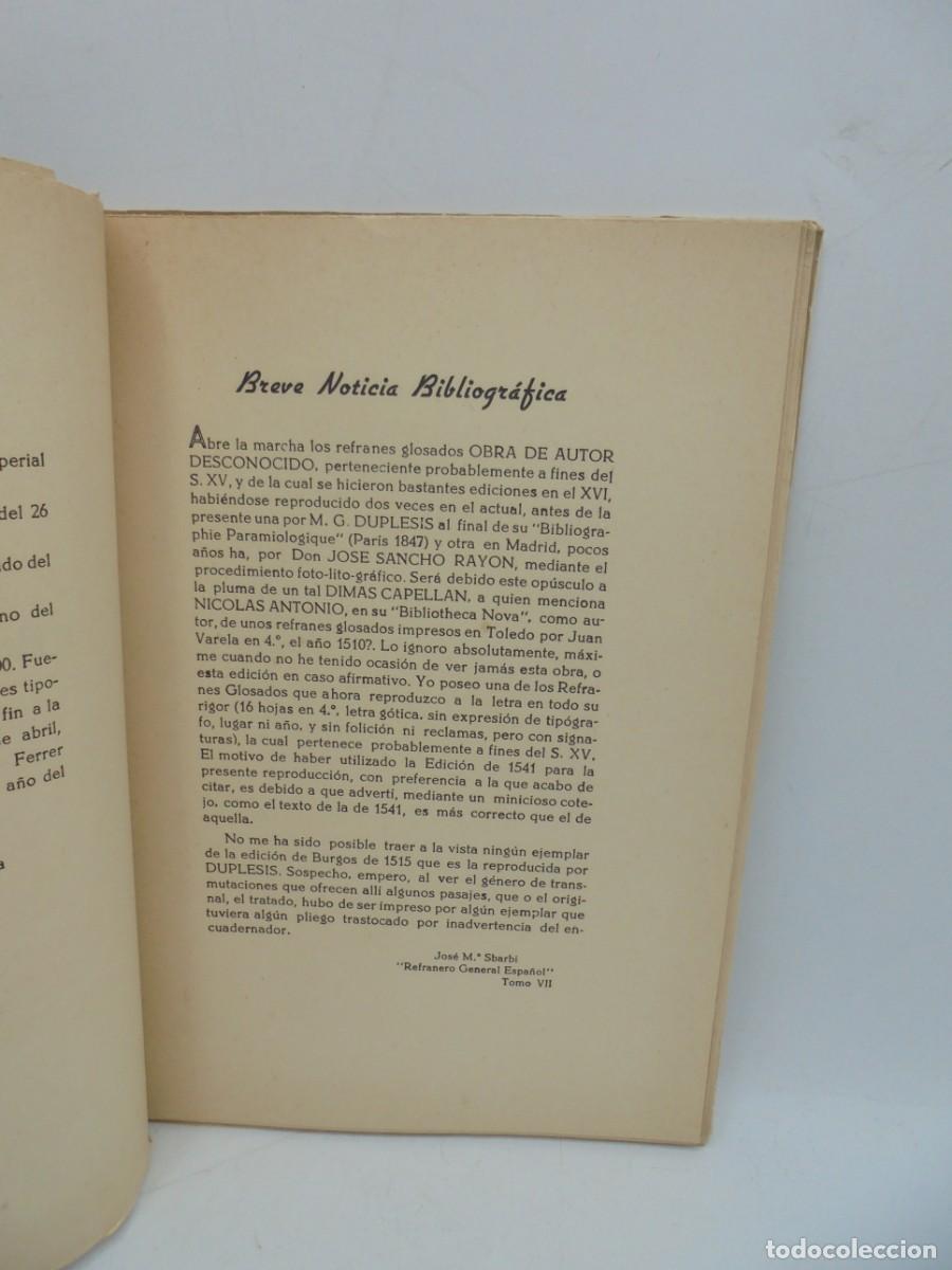 Libros de segunda mano: REFRANES GLOLADOS. 1541. 1955. FACSIMIL. - Foto 3