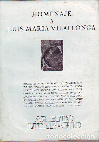 Libros de segunda mano: HOMENAJE A luis maria vilallonga. - VV.AA. - Foto 1