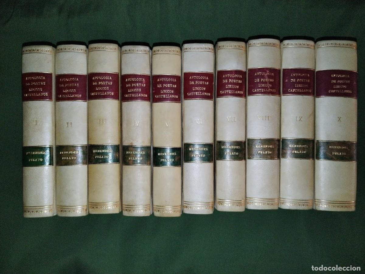 Libros de segunda mano: ANTOLOGIA DE POETAS LIRICOS CASTELLANOS-MENENDEZ PELAYO-10 VOLS.-1944