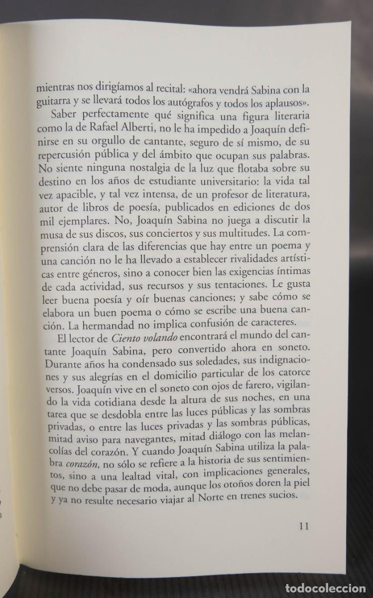 Libros de segunda mano: Ciento volando de catorce - Joaqu&iacute;n Sabina - Ed.Visor libros, 2002 - Foto 6