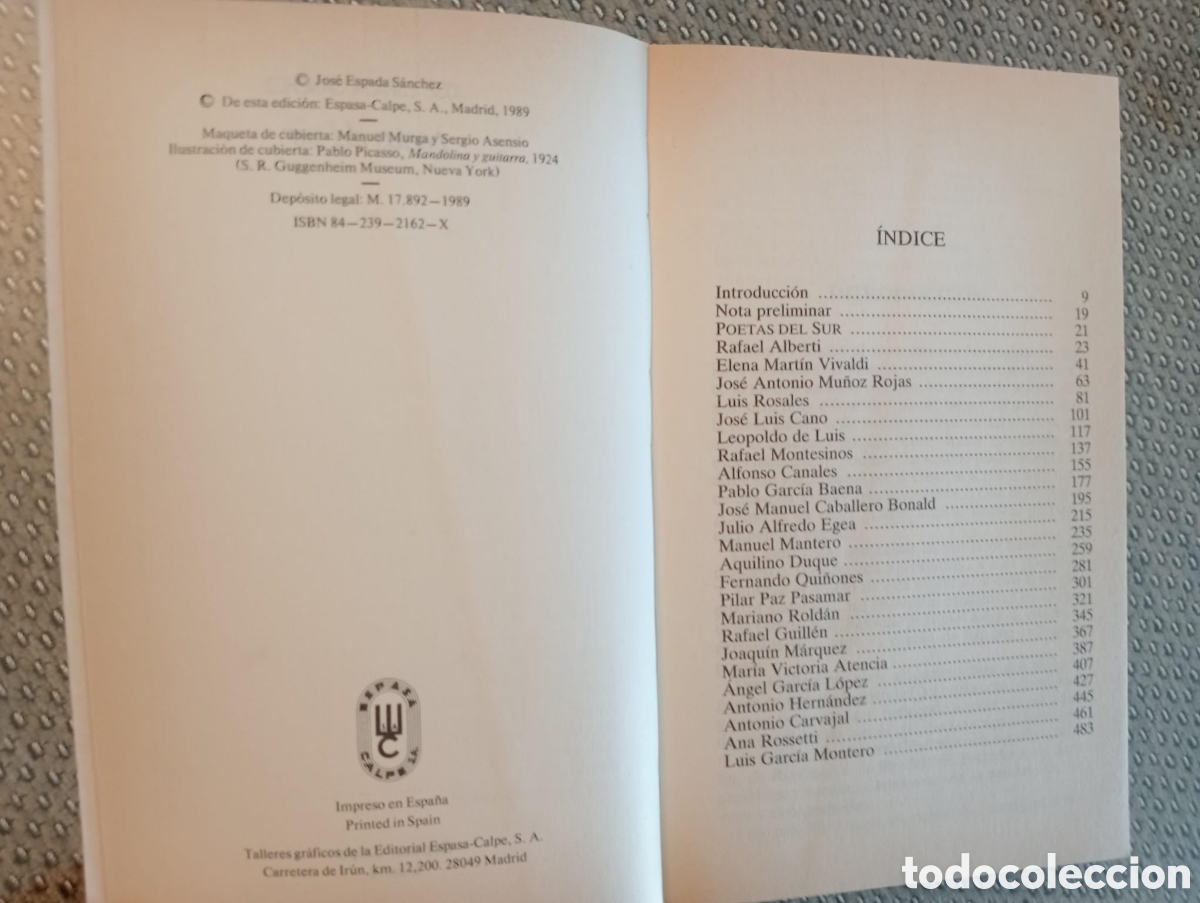 Libros de segunda mano: Poetas del Sur / Jos&eacute; Espada S&aacute;nchez - Foto 2