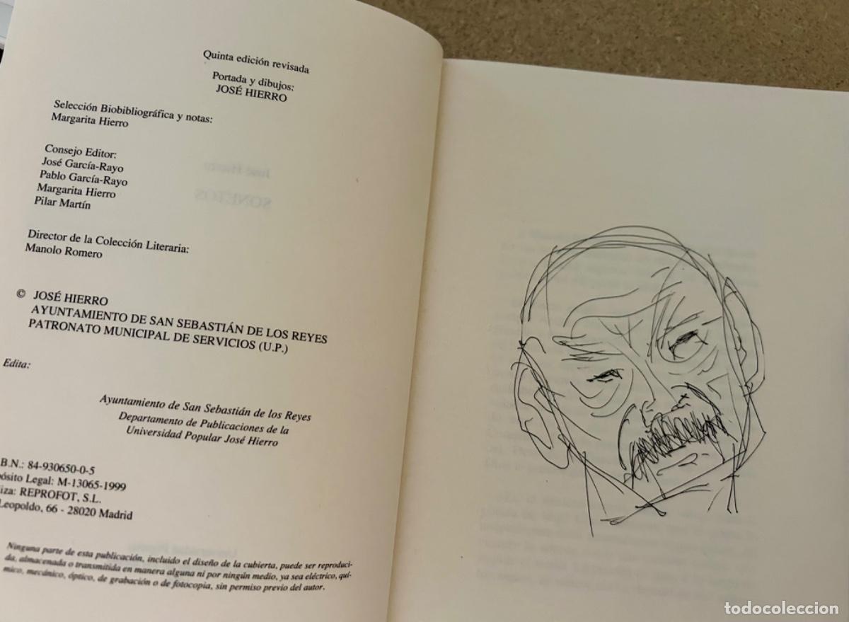 Libros de segunda mano: Jos&eacute; Hierro - Sonetos, 1999 - Foto 2