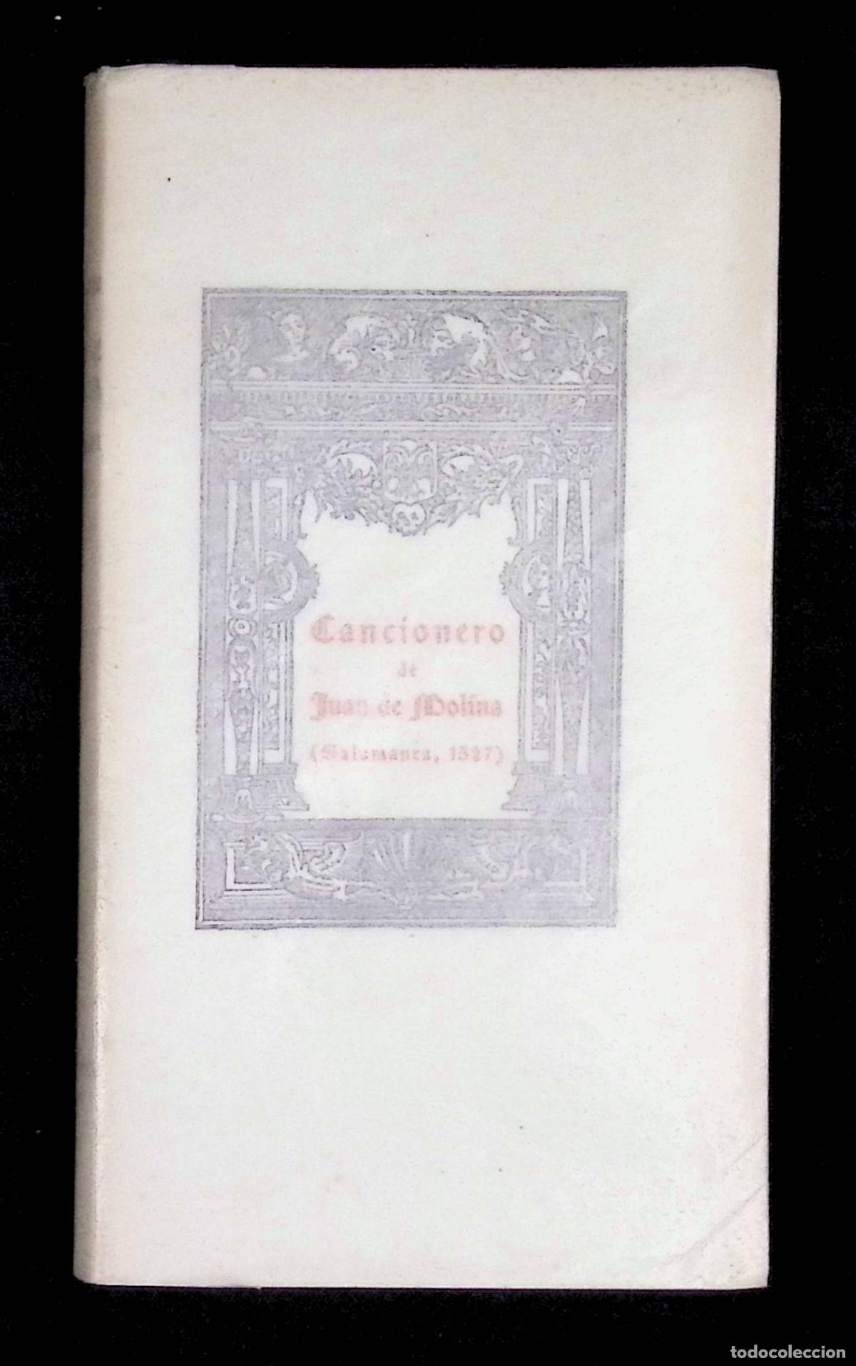Libros de segunda mano: CANCIONERO. - MOLINA, Juan de. - Foto 1