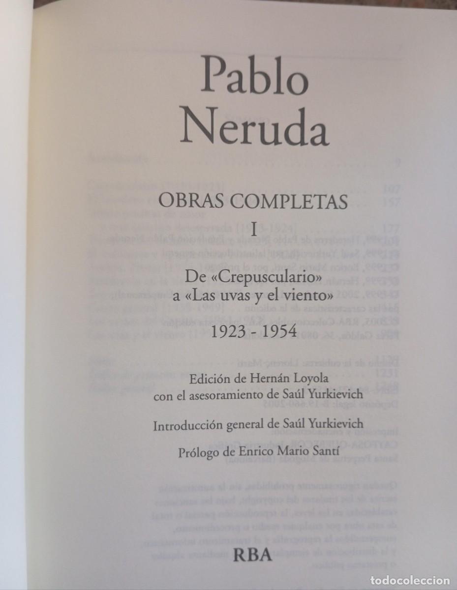 Libros de segunda mano: OBRAS COMPLETAS I - PABLO NERUDA - Foto 2