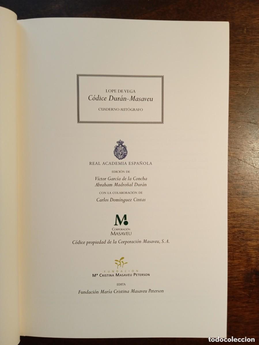 Libros de segunda mano: C&oacute;dice Dur&aacute;n-Masaveu, de Lope de Vega (2011) - Foto 1