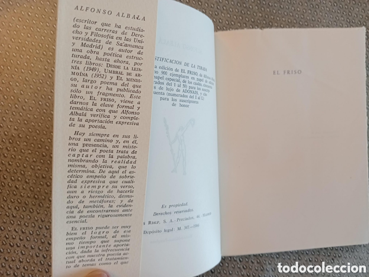 Libros de segunda mano: El friso / Alfonso Albal&aacute; - Foto 2
