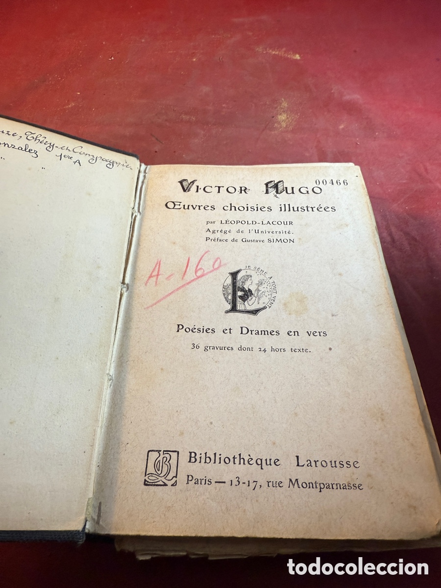 Libros de segunda mano: V&Iacute;CTOR HUGO Ceuvres choisies ilustrees Paris