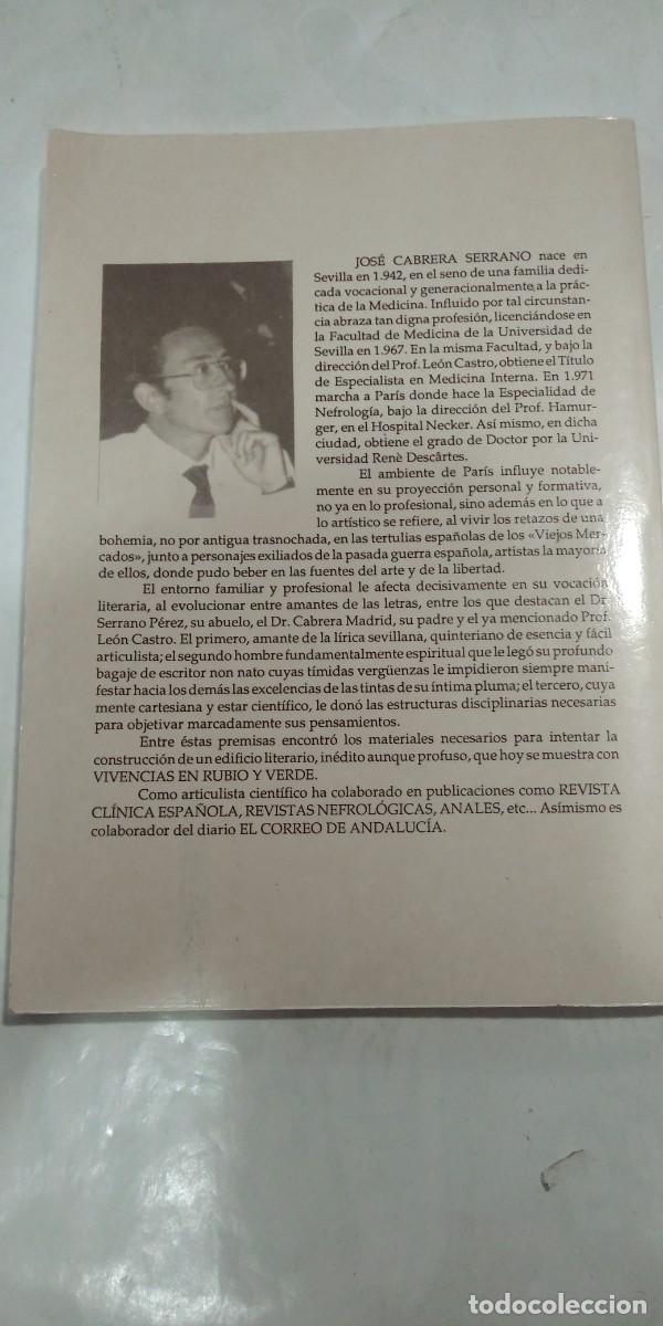 Libros de segunda mano: Vivencias en rubio y verde Jos&eacute; Cabrera Serrano - Foto 2