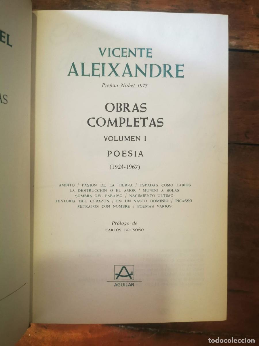 Libros de segunda mano: ALEIXANDRE, Vicente. Obras completas: [2t.]. - Foto 2