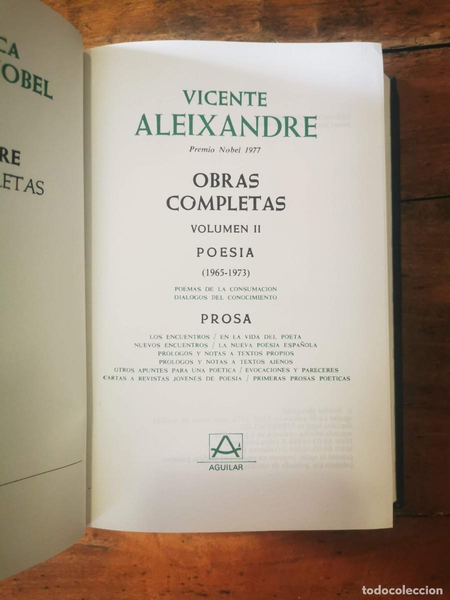 Libros de segunda mano: ALEIXANDRE, Vicente. Obras completas: [2t.]. - Foto 7