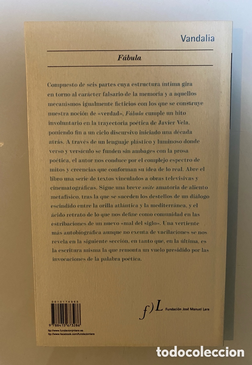 Libros de segunda mano: F&aacute;bula - VELA, Javier - Foto 2
