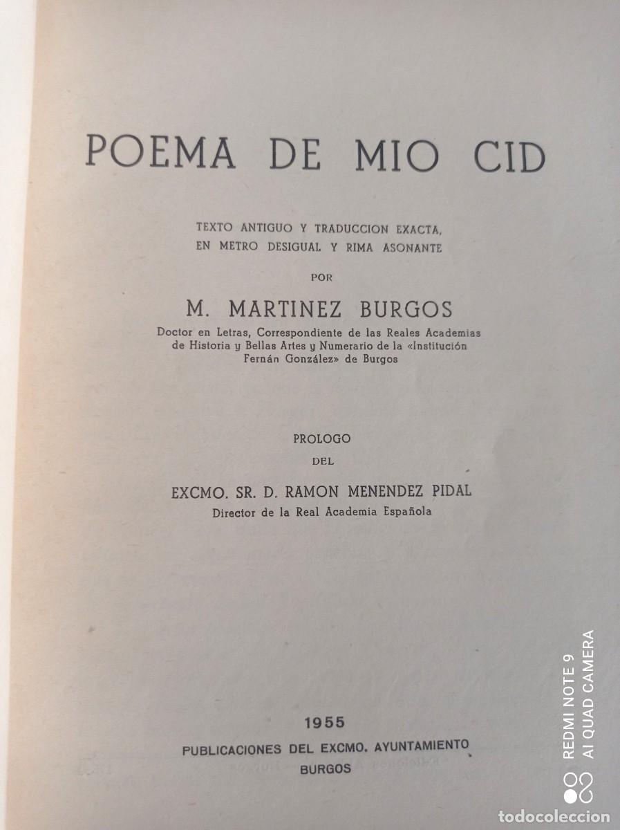 Libros de segunda mano: libro &rdquo; Poema de Mio Cid &rdquo; del a&ntilde;o 1955 - Foto 2