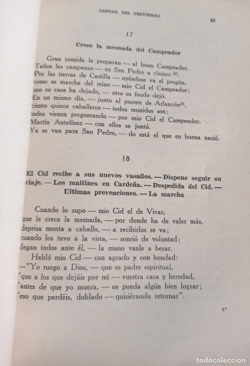 Libros de segunda mano: libro &rdquo; Poema de Mio Cid &rdquo; del a&ntilde;o 1955 - Foto 4