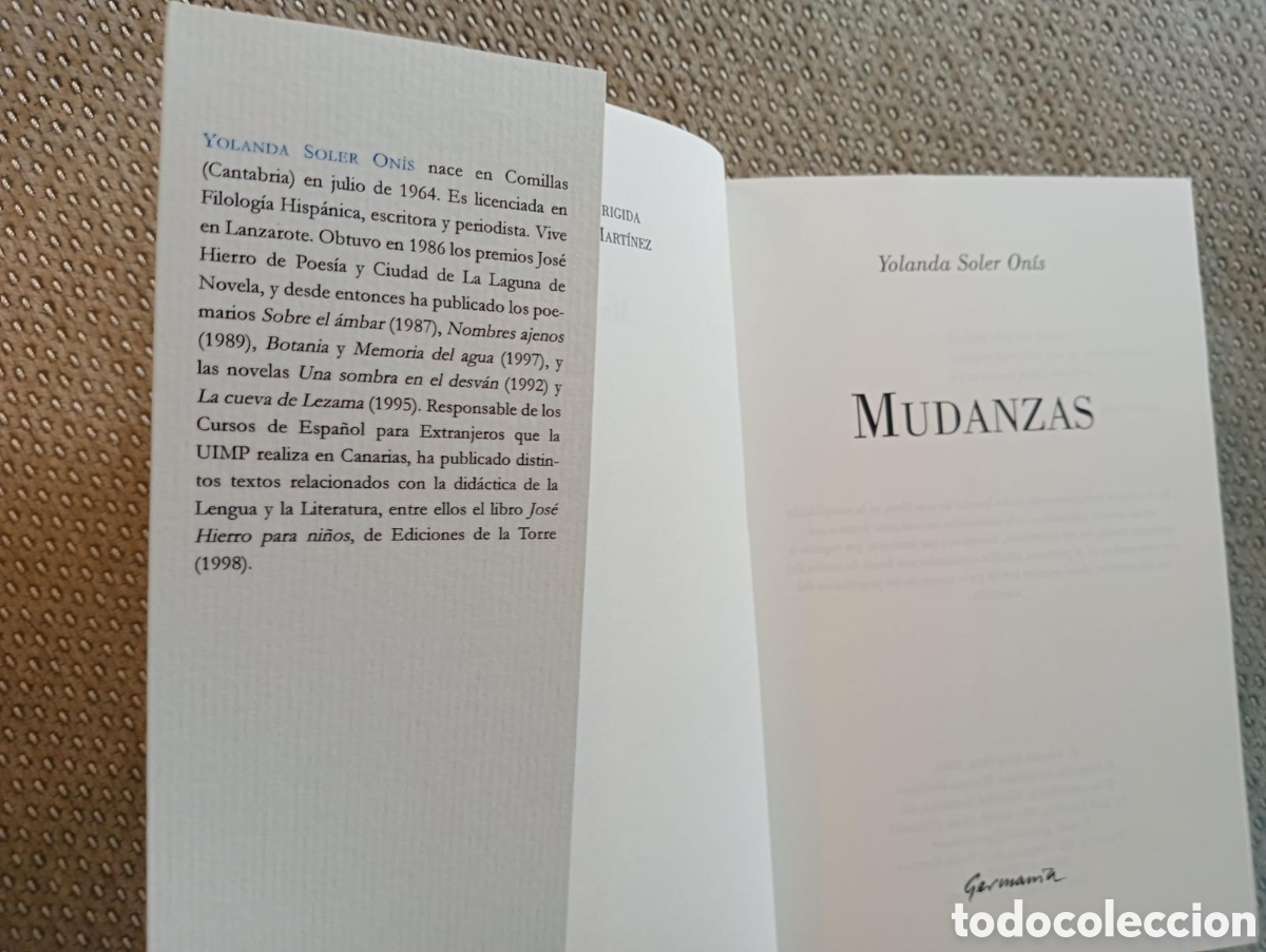 Libros de segunda mano: Mudanzas / Yolanda SOLER ONIS. - Foto 2