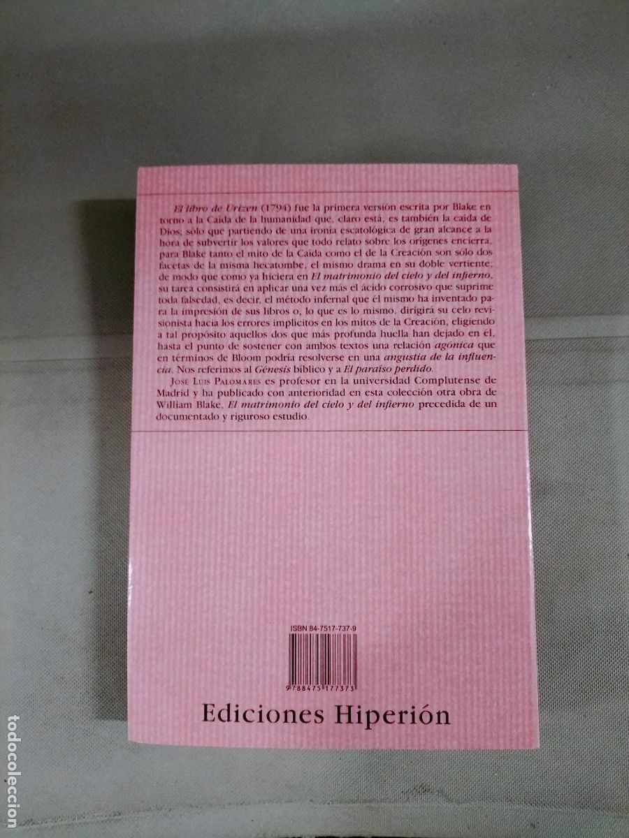 Libros de segunda mano: El libro de Urizen - William Blake. Hiperi&oacute;n - Foto 2