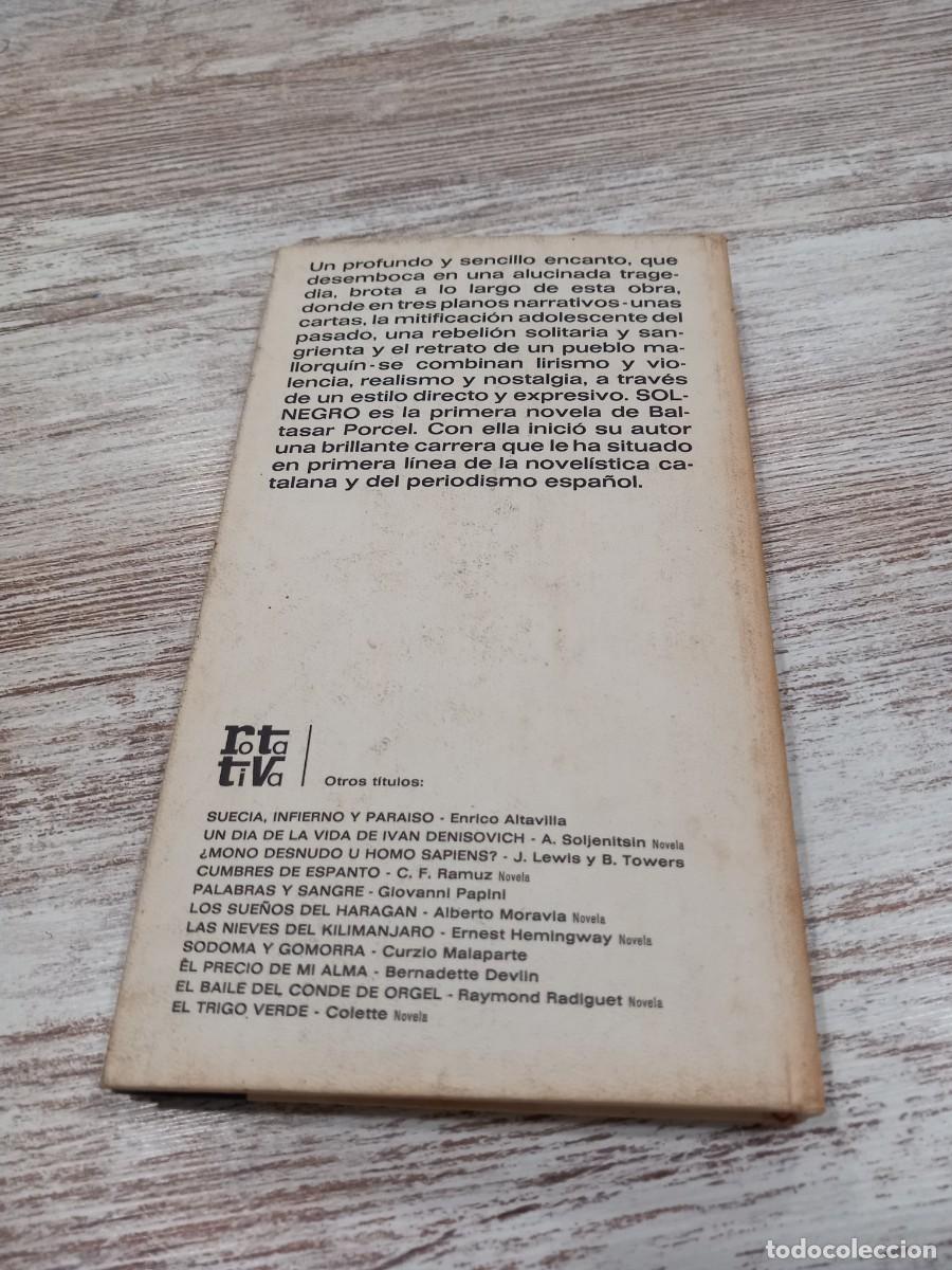 Libros de segunda mano: Libro Sol negro | Baltasar Porcel | 1971 - Foto 2