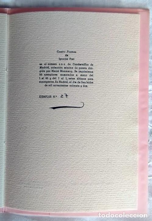 Libros de segunda mano: Cuatro poemas. - PRAT, Ignacio.- - Foto 3
