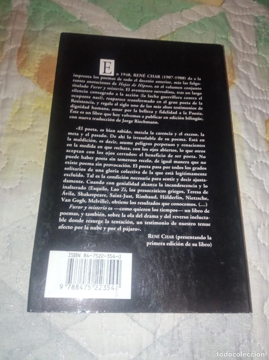 Libros de segunda mano: Rene Char. Furor y misterio. Visor 2002 - Foto 2