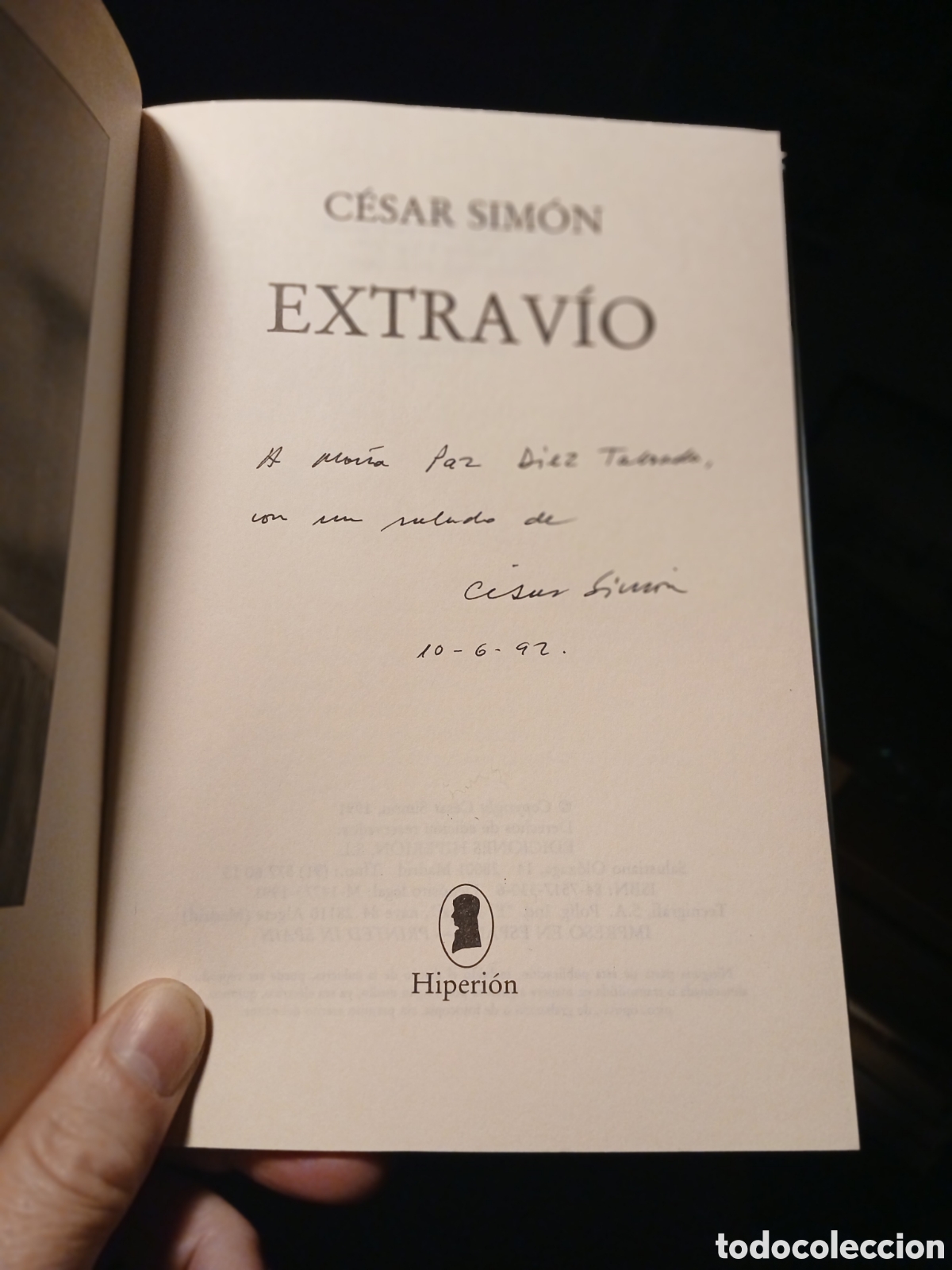 Libros de segunda mano: Extrav&iacute;o, C&eacute;sar Sim&oacute;n (ejemplar dedicado) - Foto 1