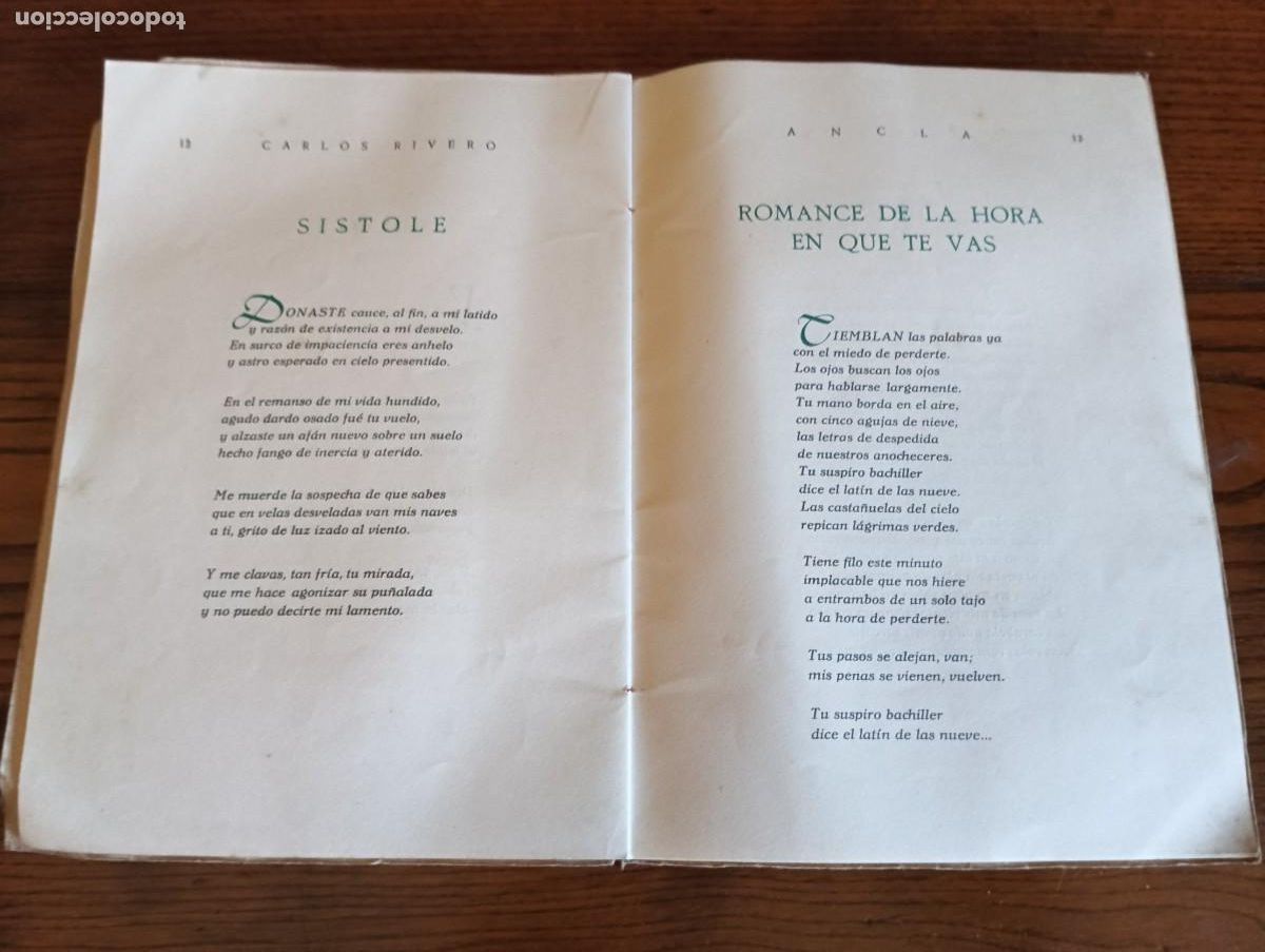 Libros de segunda mano: ANCLA, POEMAS. - CARLOS RIVERO. - Foto 5