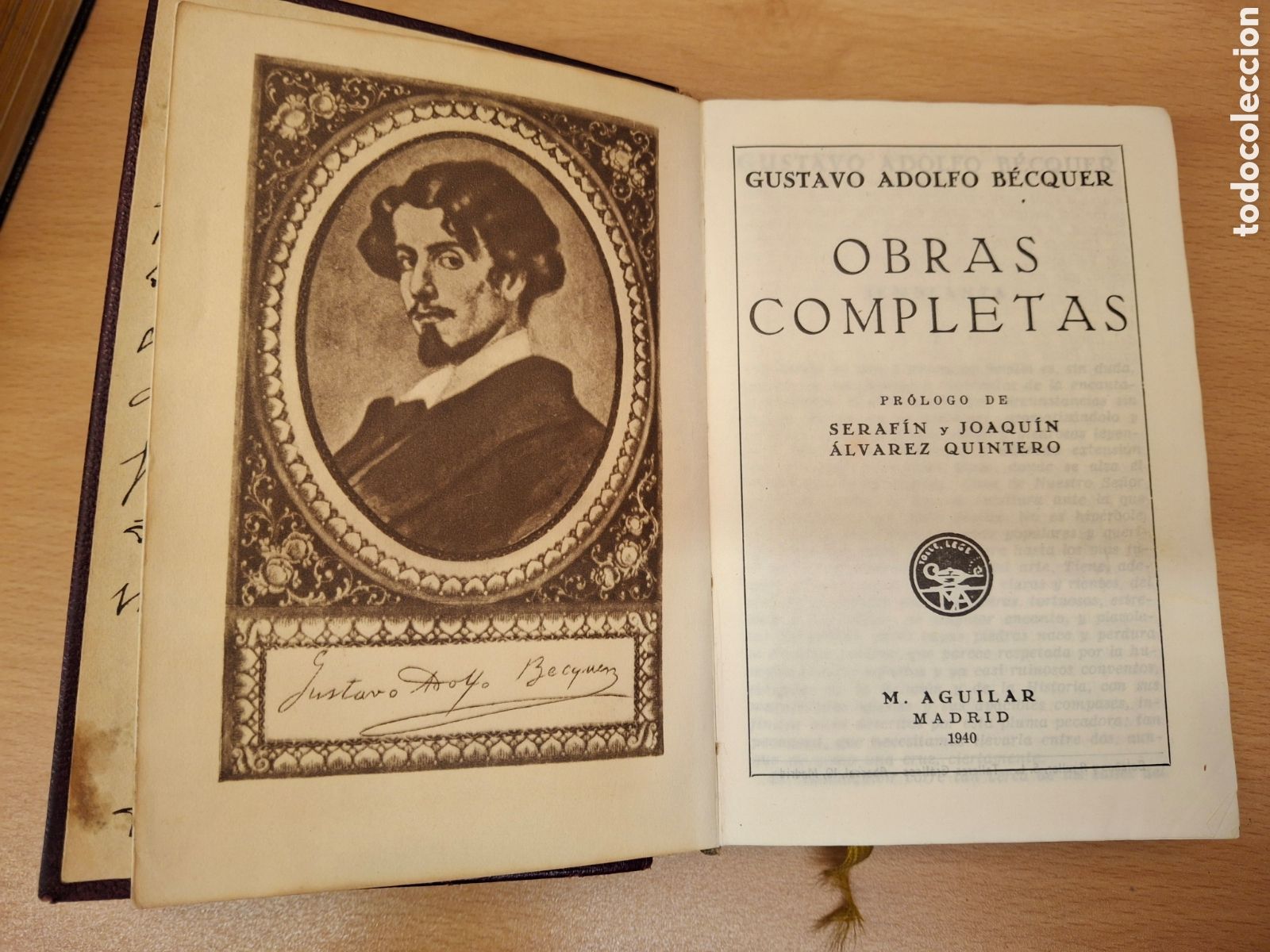 Libros de segunda mano: Obras completas Becquer. M Aguilar 1940 - Foto 1