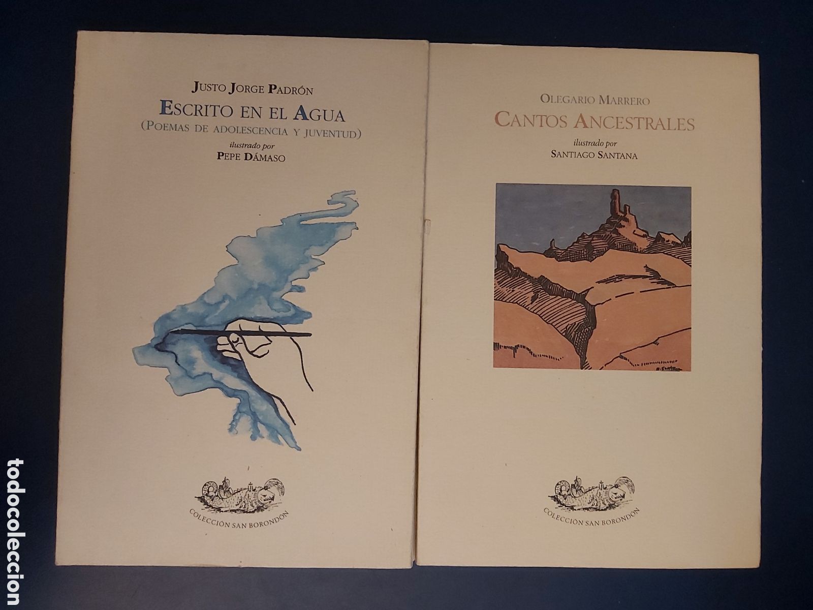 Libros de segunda mano: COLECCI&Oacute;N SAN BORONDON ESCRITO EN EL AGUA CANTOS ANCESTRALES CON ILUSTRACIONES JUSTO JORGE OLEGARIO