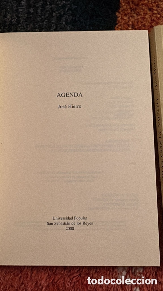 Libros de segunda mano: Jos&eacute; Hierro. Agenda . - Foto 3
