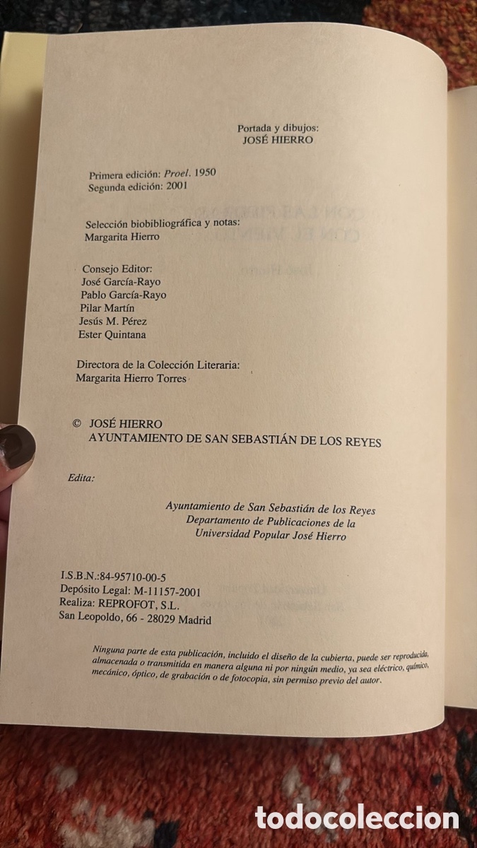 Libros de segunda mano: Jos&eacute; Hierro. Agenda . - Foto 7