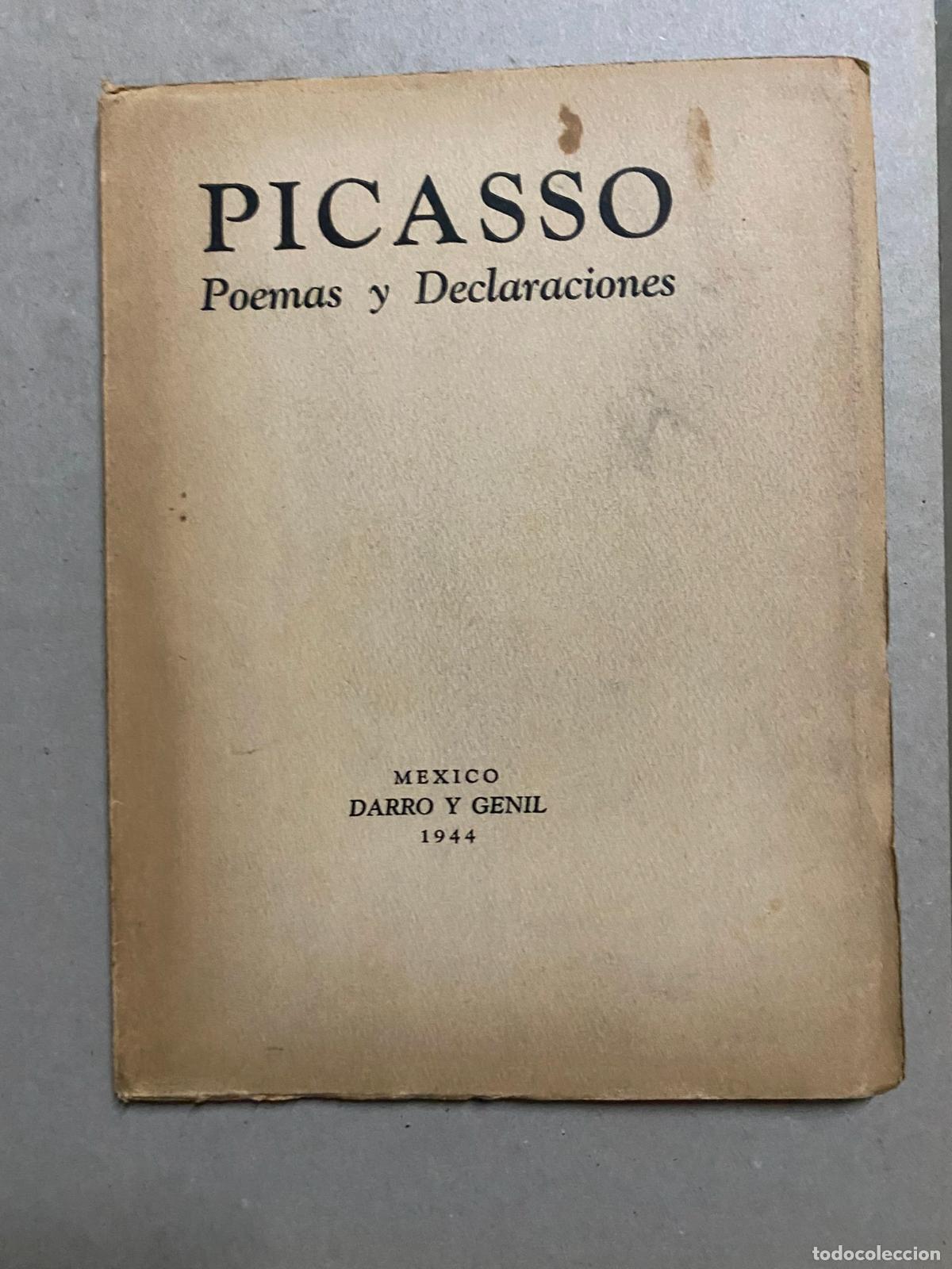 Libros de segunda mano: picasso poemas y declaraciones mexico darro y genil 1944