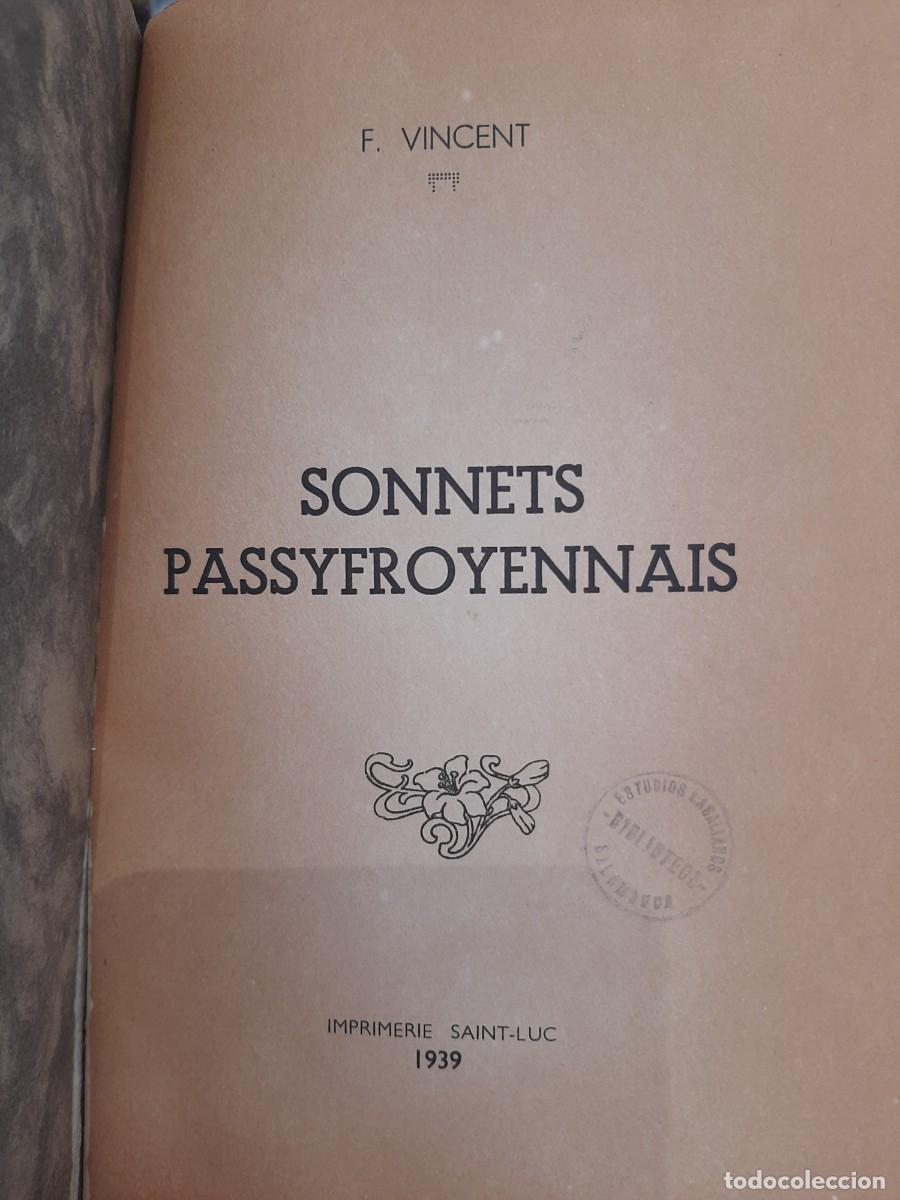 Libros de segunda mano: F. Vincent. Sonnets Passyfroyennais - Foto 3