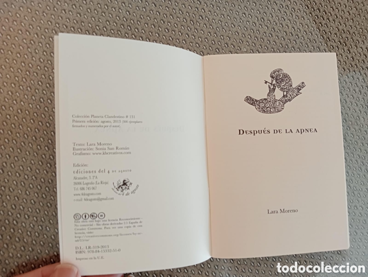 Libros de segunda mano: Despu&eacute;s de la apnea / Lara Moreno - Foto 4