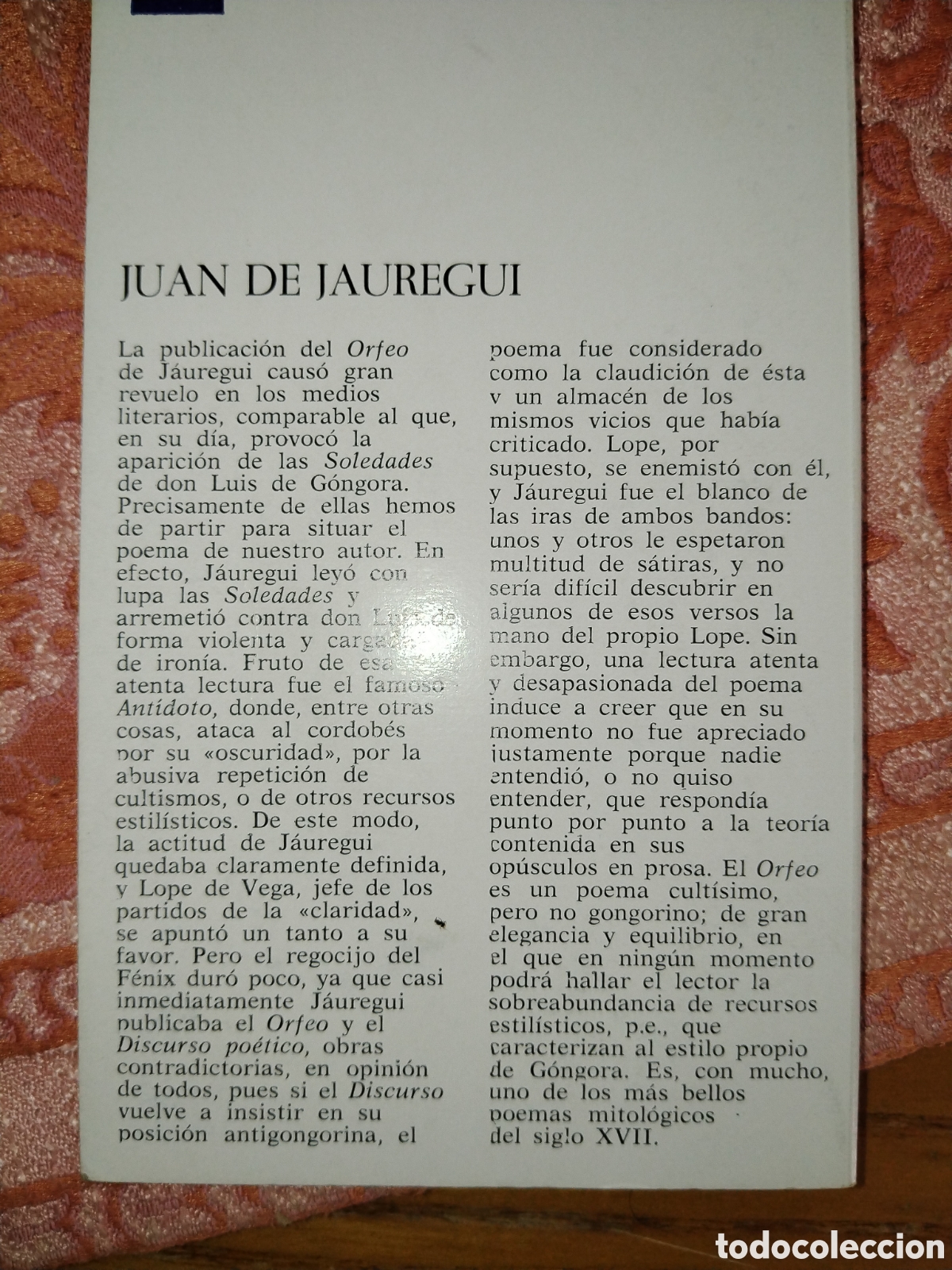 Libros de segunda mano: Orfeo. Juan de Jauregui. - Foto 2