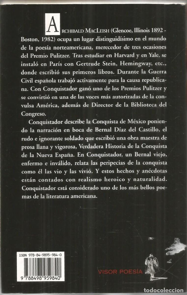 Libros de segunda mano: ARCHIBALD MACLEISH. CONQUISTADOR. VISOR - Foto 2