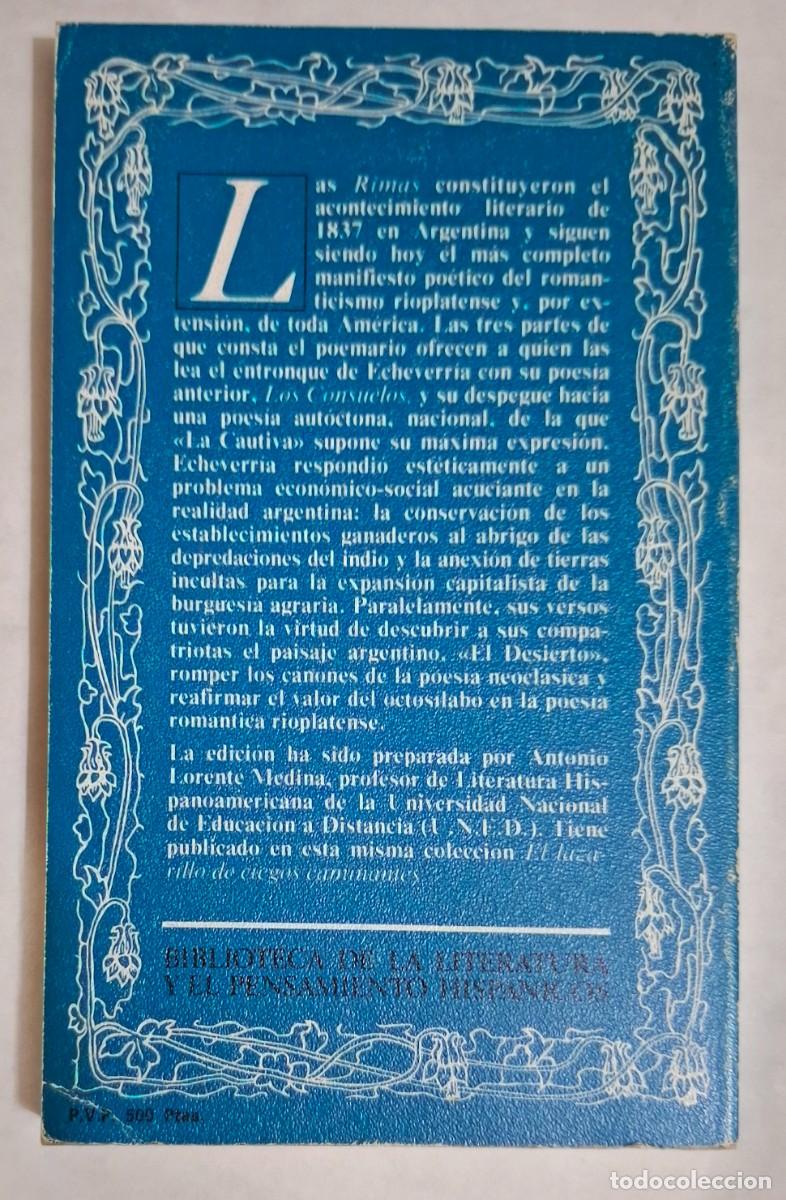 Libros de segunda mano: ESTEBAN ECHEVERR&Iacute;A: RIMAS - Foto 2