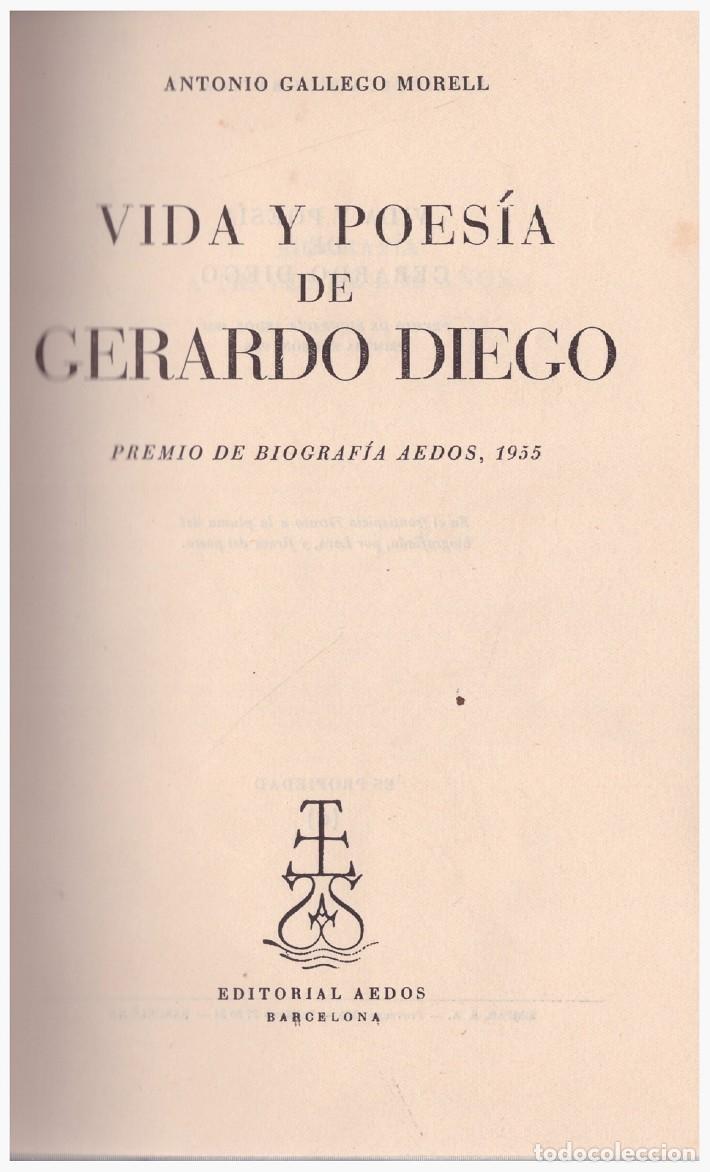 Libros de segunda mano: VIDA Y POES&Iacute;A DE GERARDO DIEGO - Foto 1