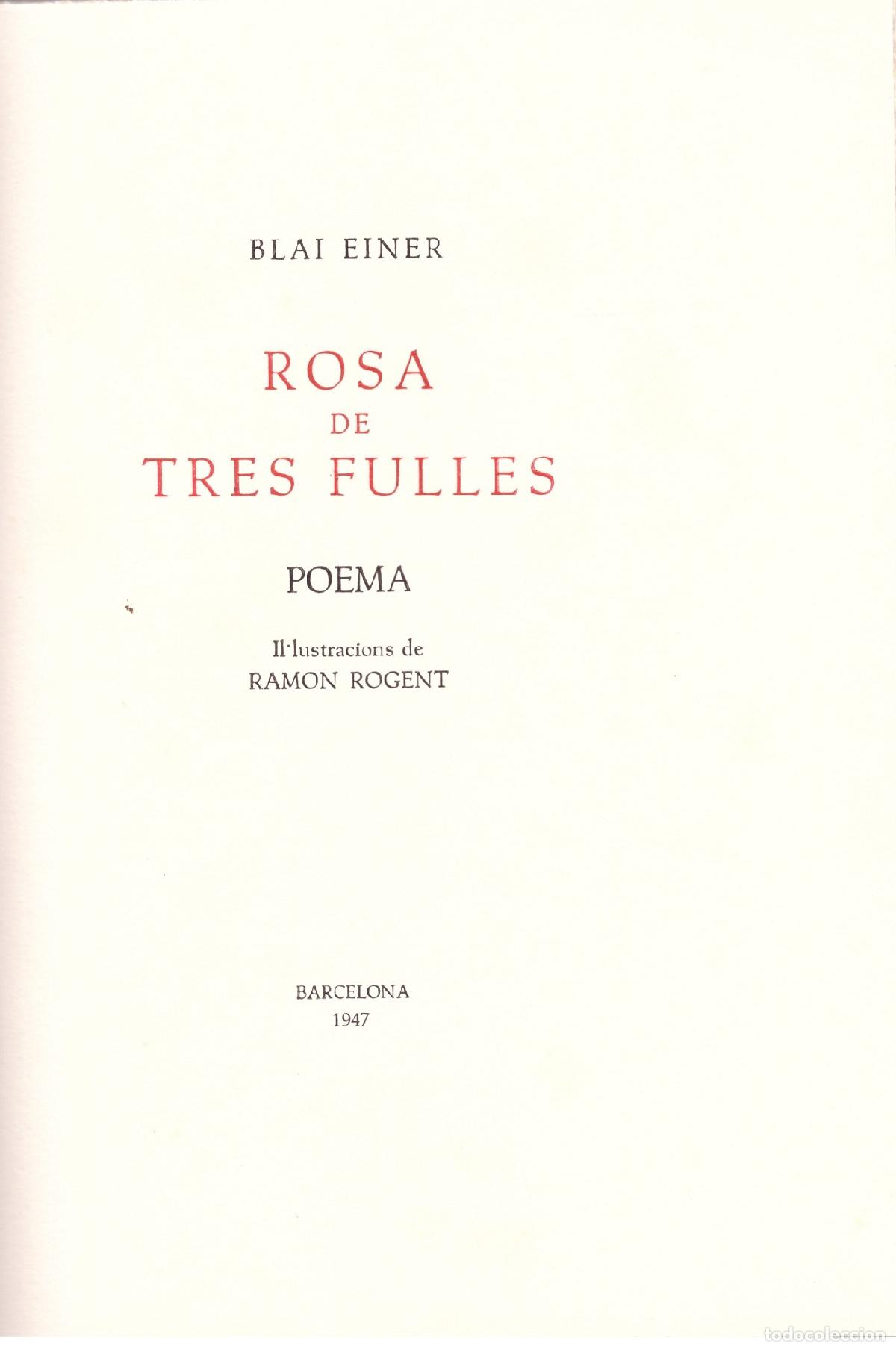 Libros de segunda mano: ROSA DE TRES FULLES - Foto 1
