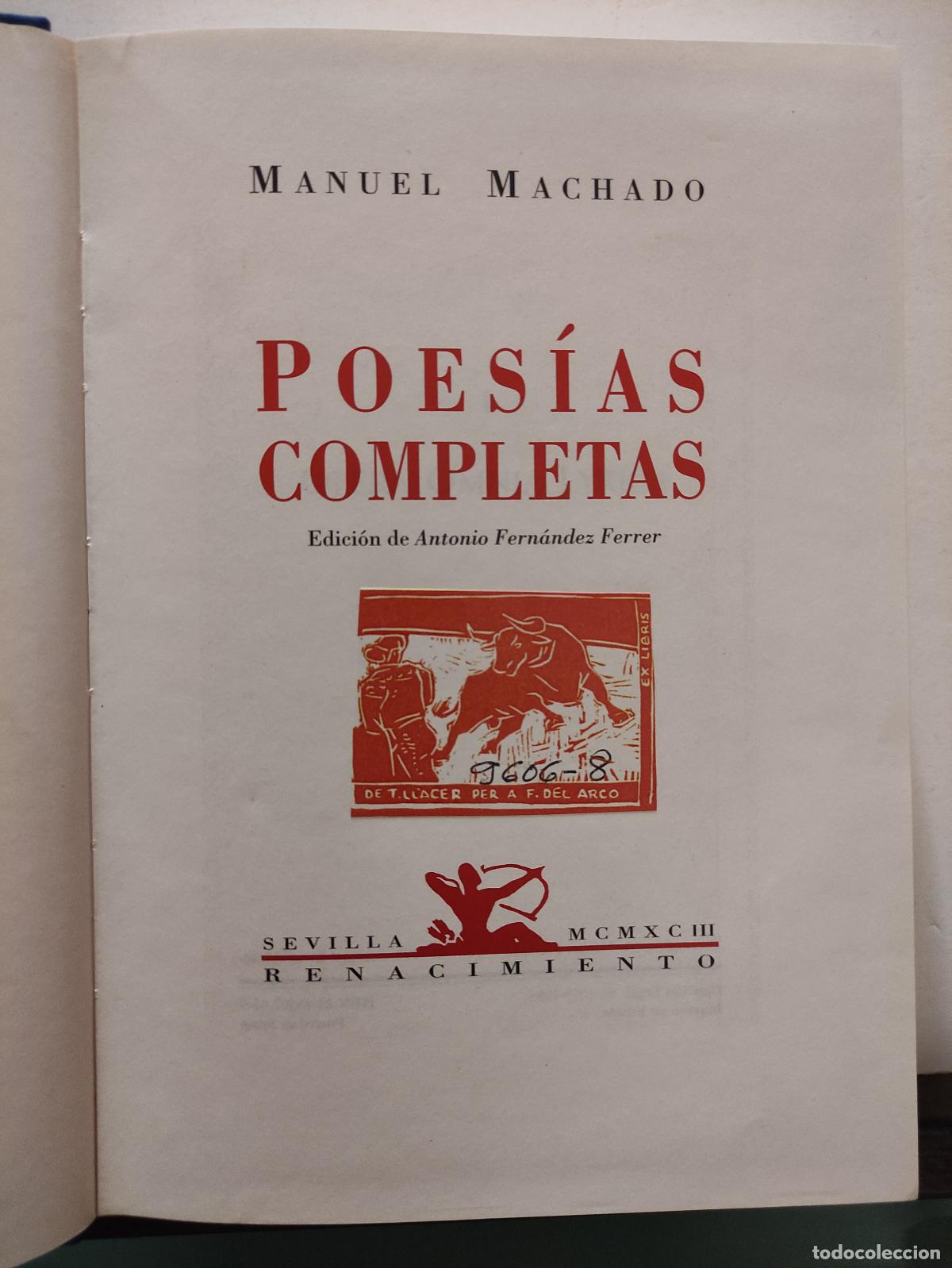 Libros de segunda mano: POESIAS COMPLETAS - MANUEL MACHADO - Foto 2