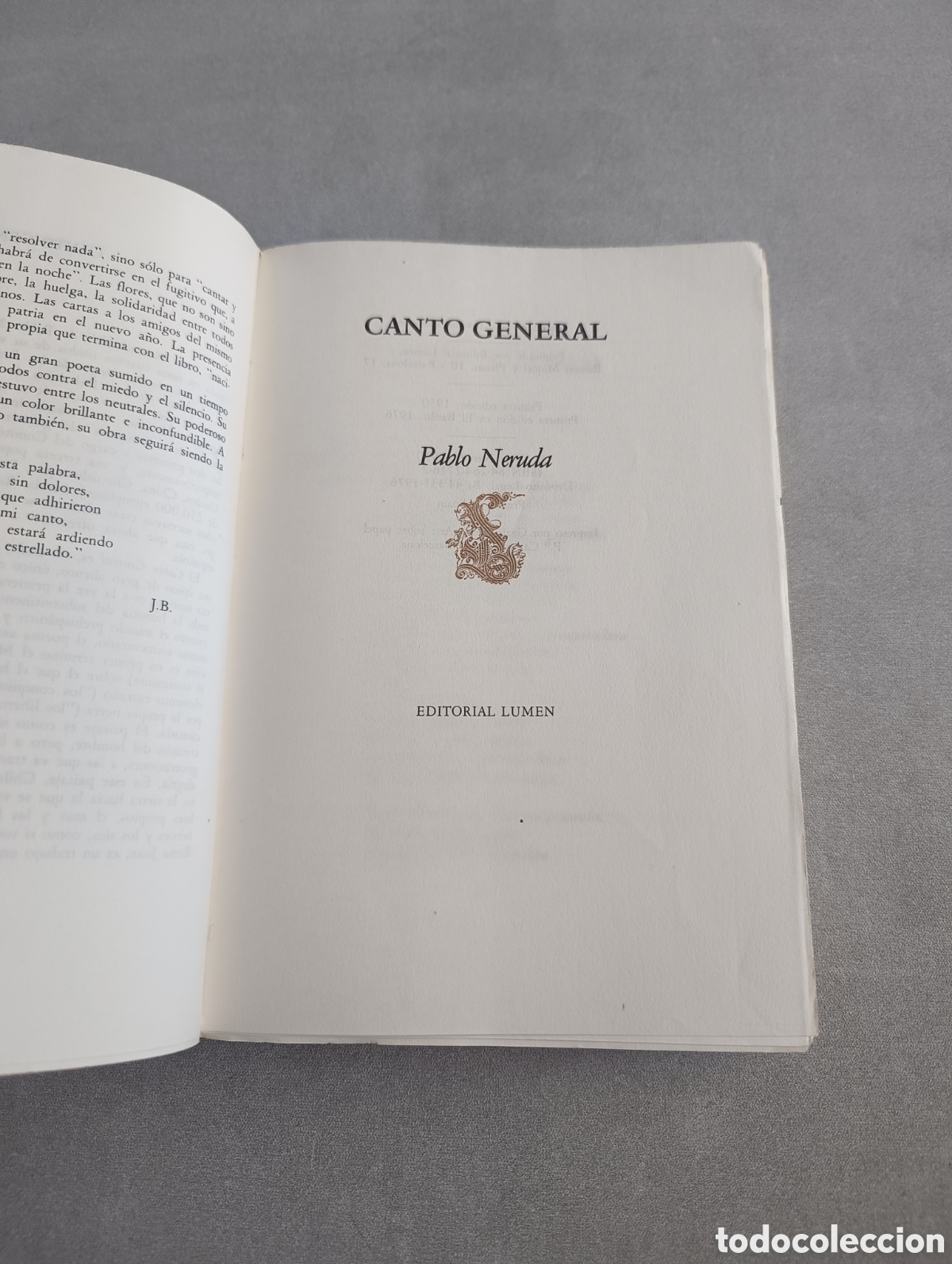 Libros de segunda mano: Canto General. Pablo Neruda. El Bardo. Lumen. - Foto 4