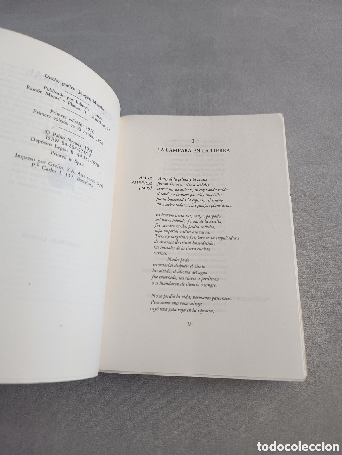 Libros de segunda mano: Canto General. Pablo Neruda. El Bardo. Lumen. - Foto 5