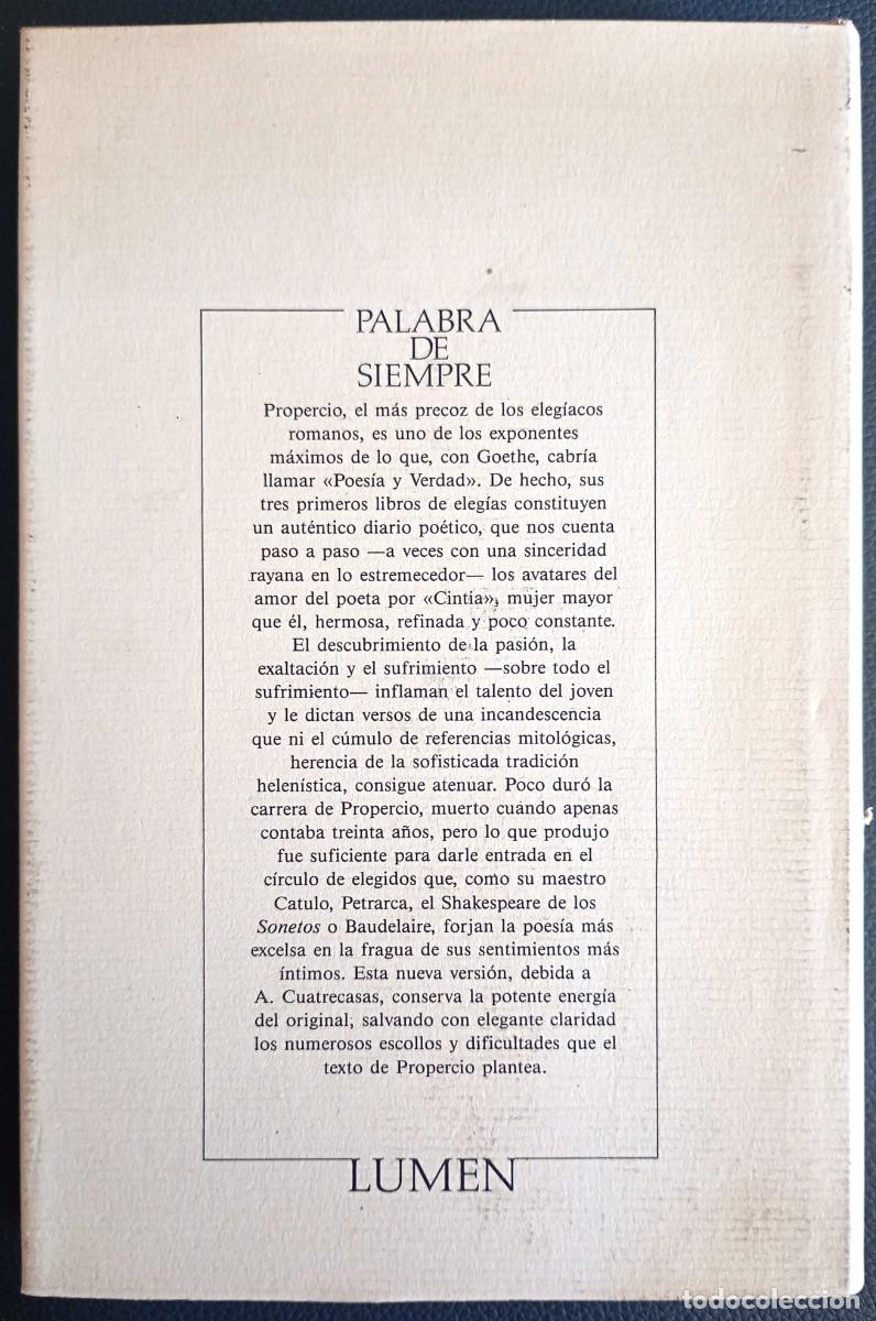 Libros de segunda mano: Sexto Propercio . Eleg&iacute;as . Lumen - Foto 2