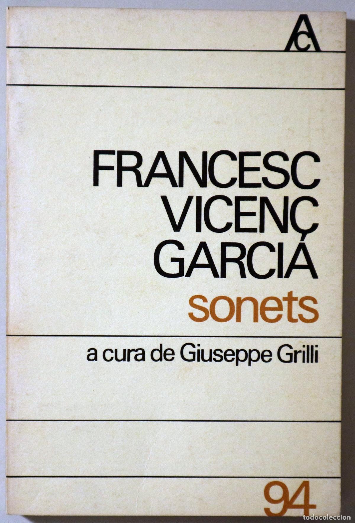 Second hand books: GARCIA, Francesc Vicen&ccedil; - RECTOR DE VALLFOGONA - SONETS - Barcelona 1979 - 1a edici&oacute;
