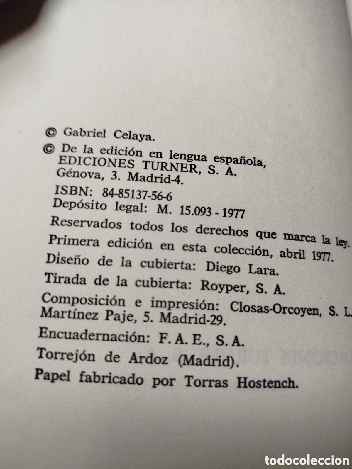Libros de segunda mano: De claro en claro. Gabriel Celaya. Ediciones Turner - Foto 3