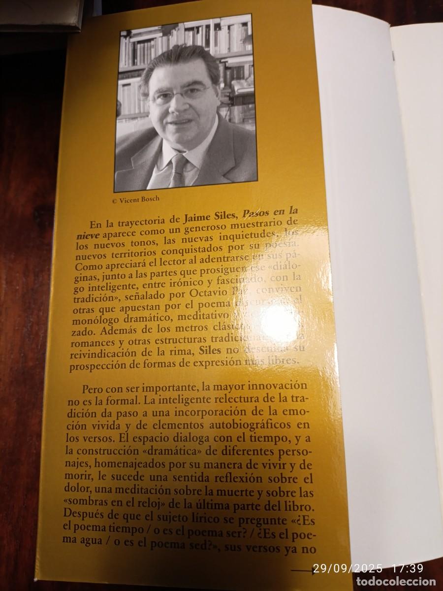 Libros de segunda mano: Pasos en la nieve. Jaime Siles - Foto 2