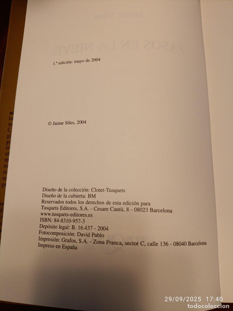 Libros de segunda mano: Pasos en la nieve. Jaime Siles - Foto 3