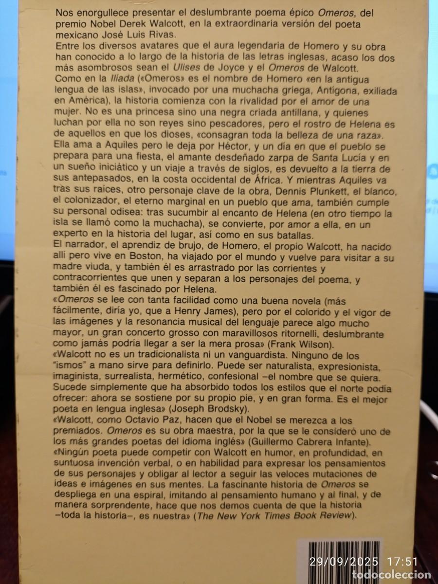Libros de segunda mano: Omeros. Derek walcott - Foto 2
