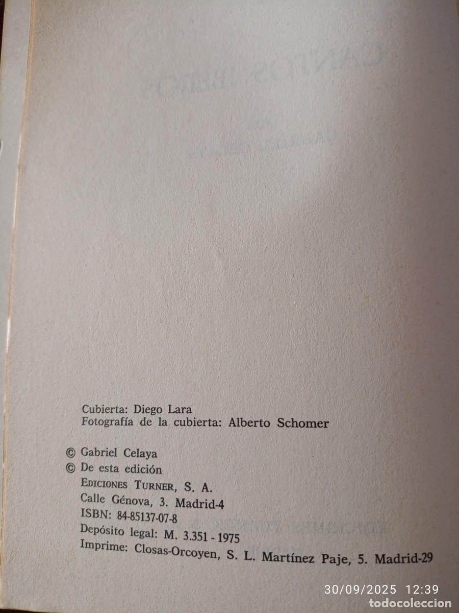 Libros de segunda mano: Cantos iberos. Gabriel Celaya - Foto 3