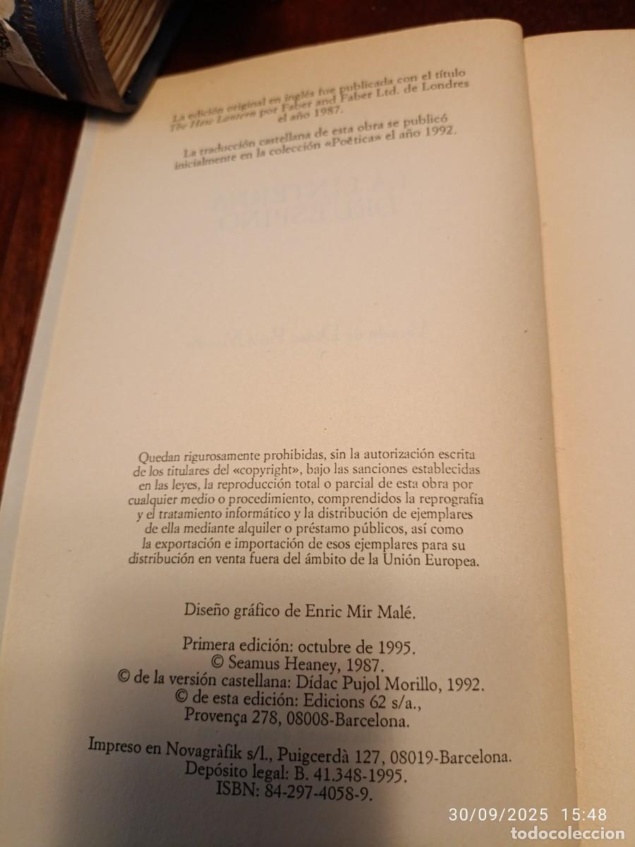 Libros de segunda mano: La linterna del espino. Seamus Heaney - Foto 2