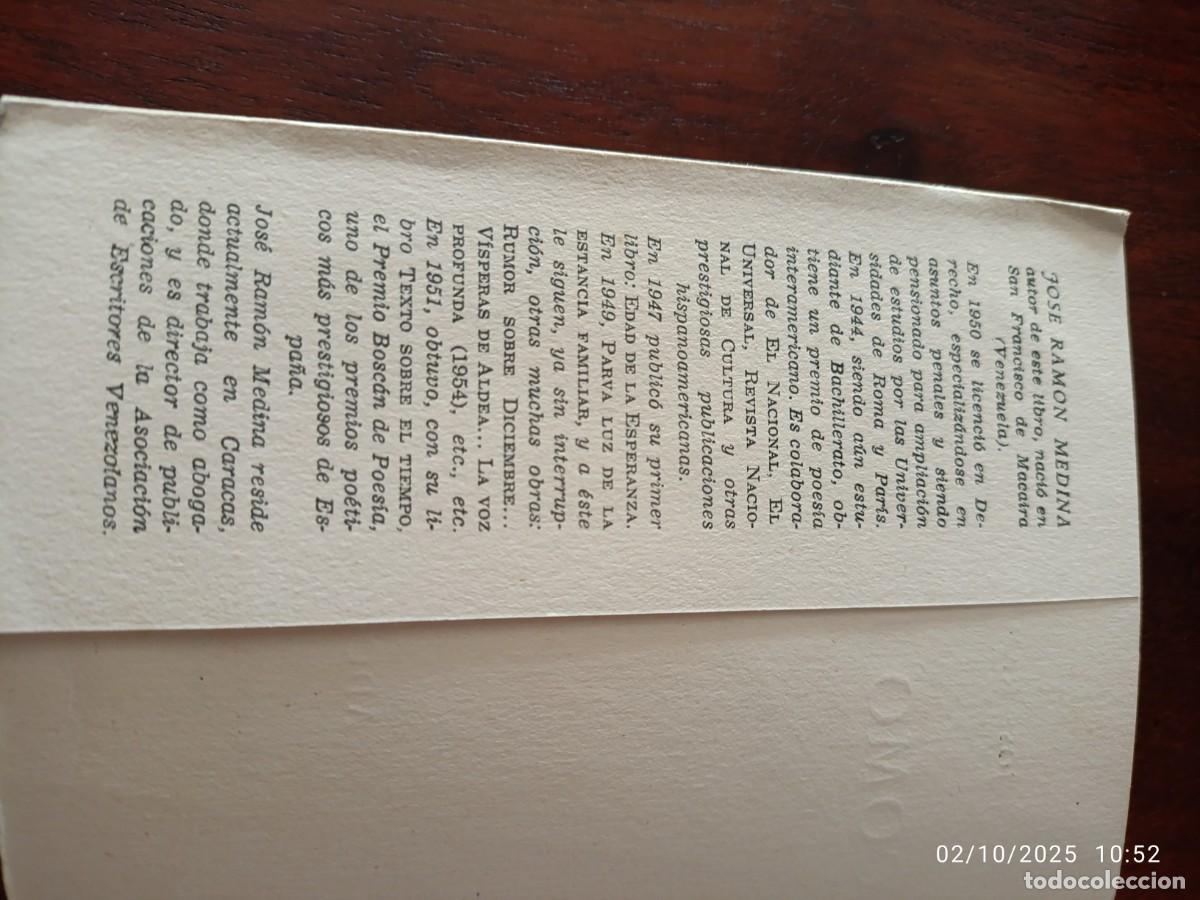 Libros de segunda mano: C&oacute;mo la vida. Jos&eacute; Ram&oacute;n Medina - Foto 3