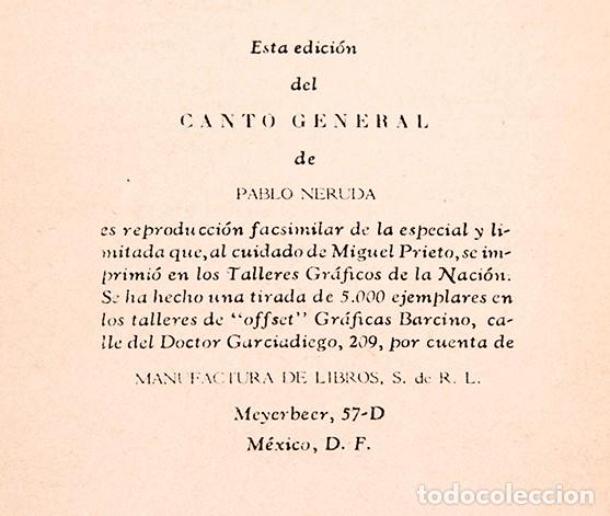 Libros de segunda mano: PABLO NERUDA - CANTO GENERAL - 1950 - Foto 12